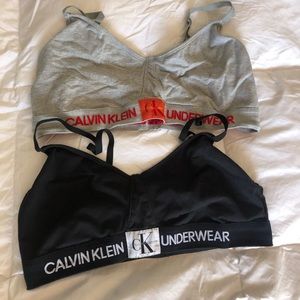 Two Calvin Klein sports bra’s